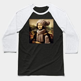 Mona Lisa Inspired - Funny Winter Baseball T-Shirt